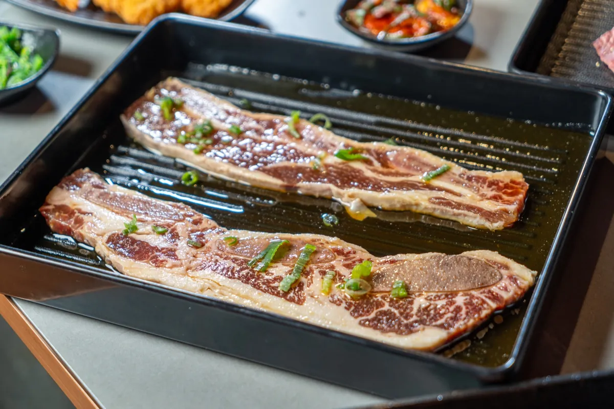 Kazan BBQ Menu B - marinated galbi ribs Korean BBQ South Gate CA